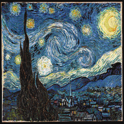 The Starry Night: 3D shades Minecraft map art preview